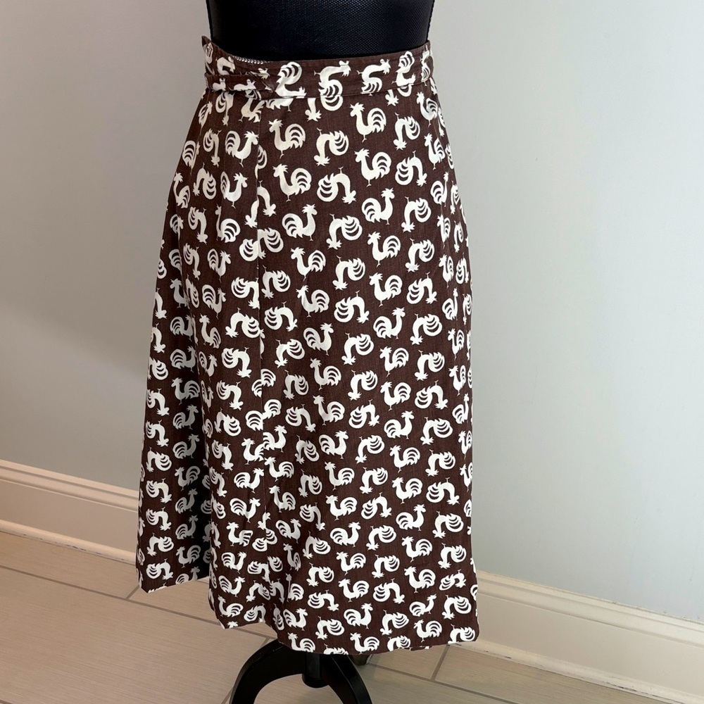 Farmhouse Style Chicken Polka Dot Print Reversible Wrap Midi Skirt